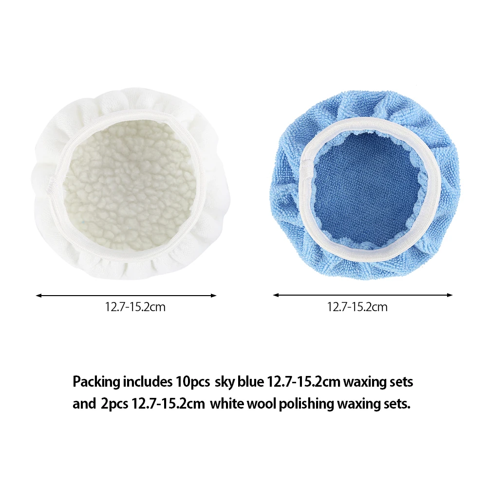 12Pcs Polishing Buffer Pads 5-6 Inch Polishing Bonnets Wheel Polishing Pad Car Polisher Pad Kits for Car Polisher Polishing Tool