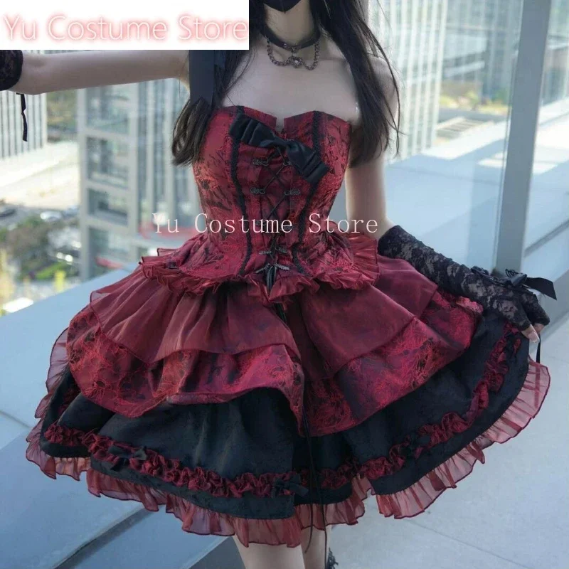 

Victorian Gothic Lolita Dress Women Harajuku Y2k Lace Bow Evening Party Dresses Japanese Punk Style Slim Bandage Princess 2025