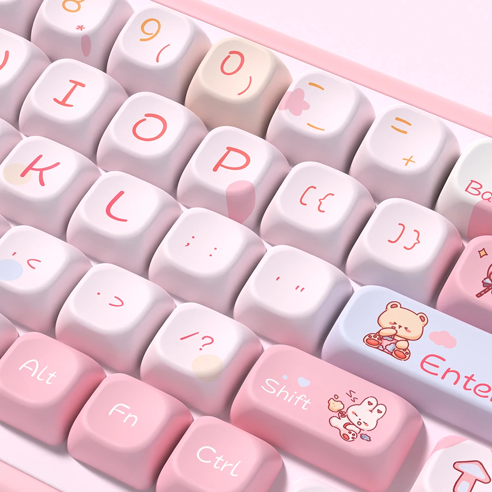 Imagem -03 - Keycaps Personalizados do Tema do Algodão Doce Perfil Sca Keycap dos Desenhos Animados para o Teclado Mecânico com 7u e Iso Key Cap