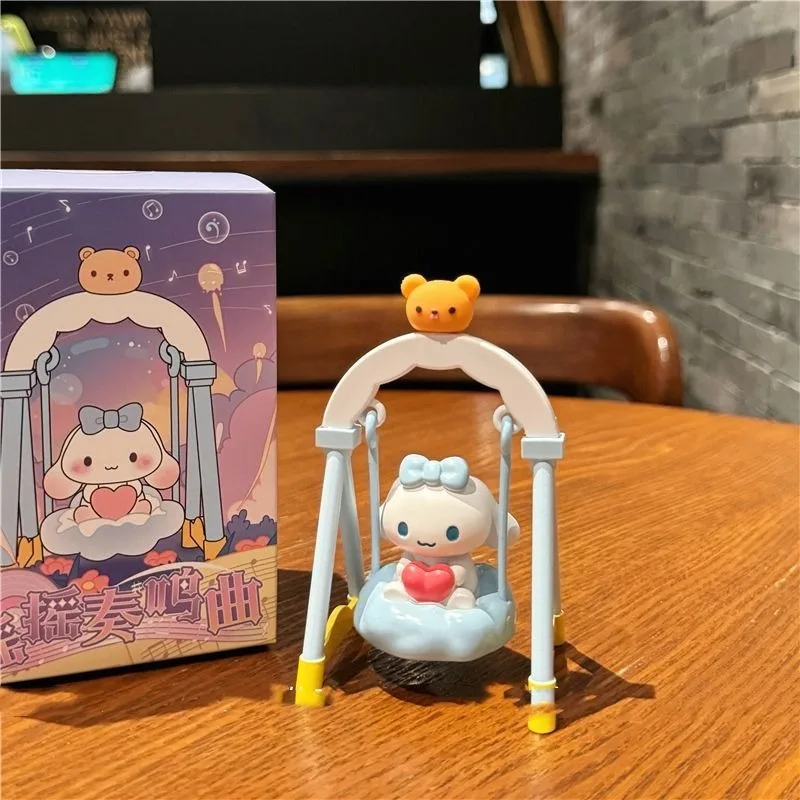 Sanrio My Melody Swing Set Desk Ornament Healing Collectible Plushie Stress Relief Gift for Birthdays