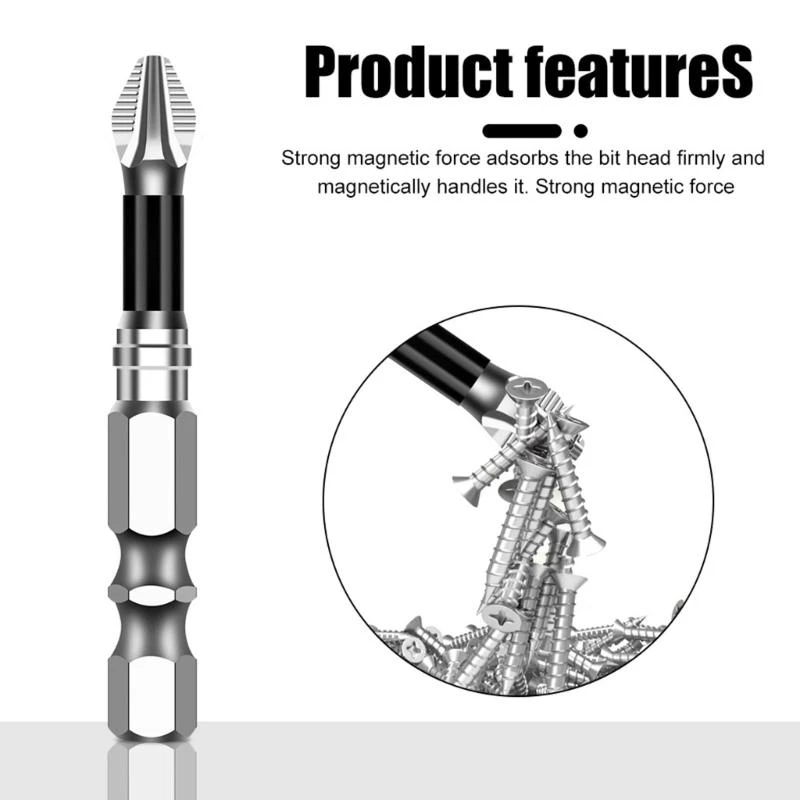 Y3NA 6pcs cruza cabeza Antislip destornillador bits establecidos con precisiones magnéticas para herramienta manual