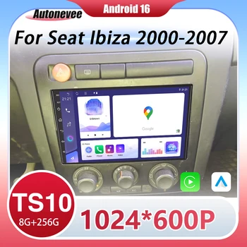 Radio para Auto con Android Auto para Seat Ibiza 2000 2001 2002 2003 2004 2005 2006 2007, Android 16, Reproductor de Video Carplay, Estéreo, Navegación 1