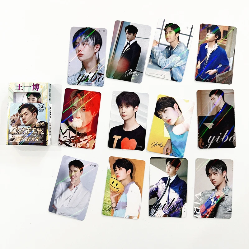 24 Pcs/Set Xiao Zhan, Wang Yibo, Word Of Honor,Teens In Times Laser Card Sticker DIY Flash Lomo Card Cosplay Gift