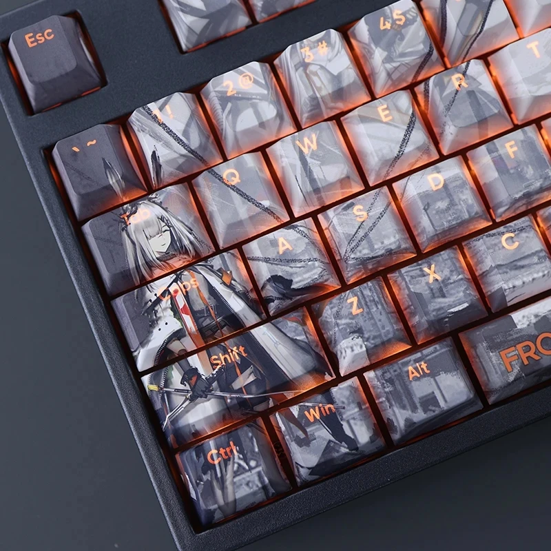 108 Keys/set Arknights Frostnova Keycap PBT Dye Sub Backlit Keycaps Anime Gaming Key Caps For ANSI 61 87 104 108 Keyboards