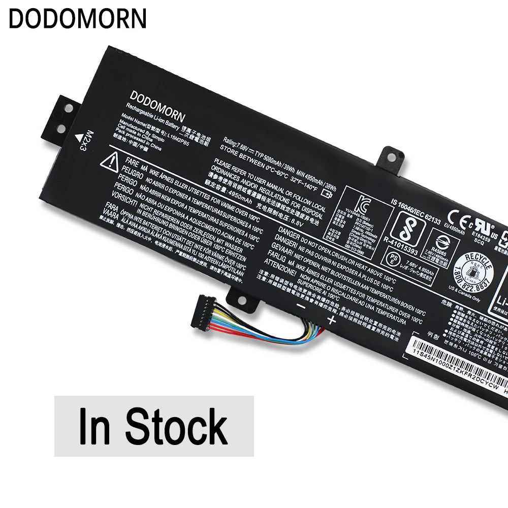 DODOMORN L15M2PB5 bateria do portátil para Lenovo IdeaPad 310-15IKB 310-15ISK 310-15IAP 310-15ABR 510-15ISK 510-15IKB 510-15ABR 39Wh