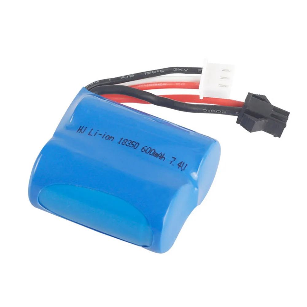 18350 akumulator litowo-jonowy i ładowarka USB do H100 H102 S1 S2 S3 S4 S5 szybki RC łódź wyścigowa bateria 7.4V 600mah SM2P wtyczka baterii