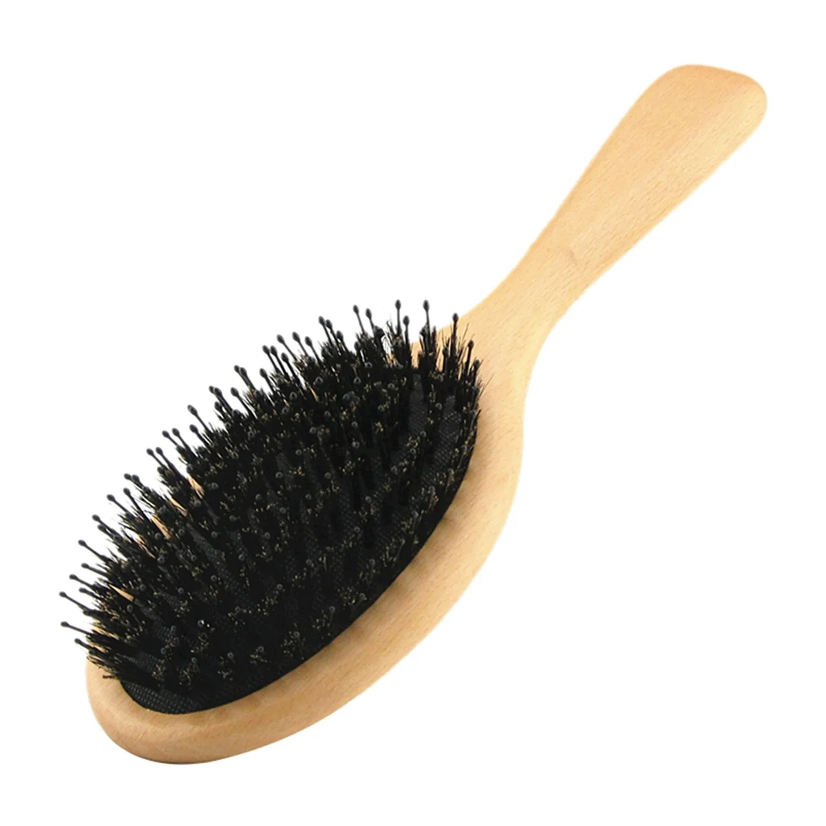 ABKB Cepillo de pelo de cerdas de jabalí, peine de haya Natural, cepillo para el pelo rizado, grueso, largo, seco, húmedo, desenredante, cepillos de masaje para mujeres-B