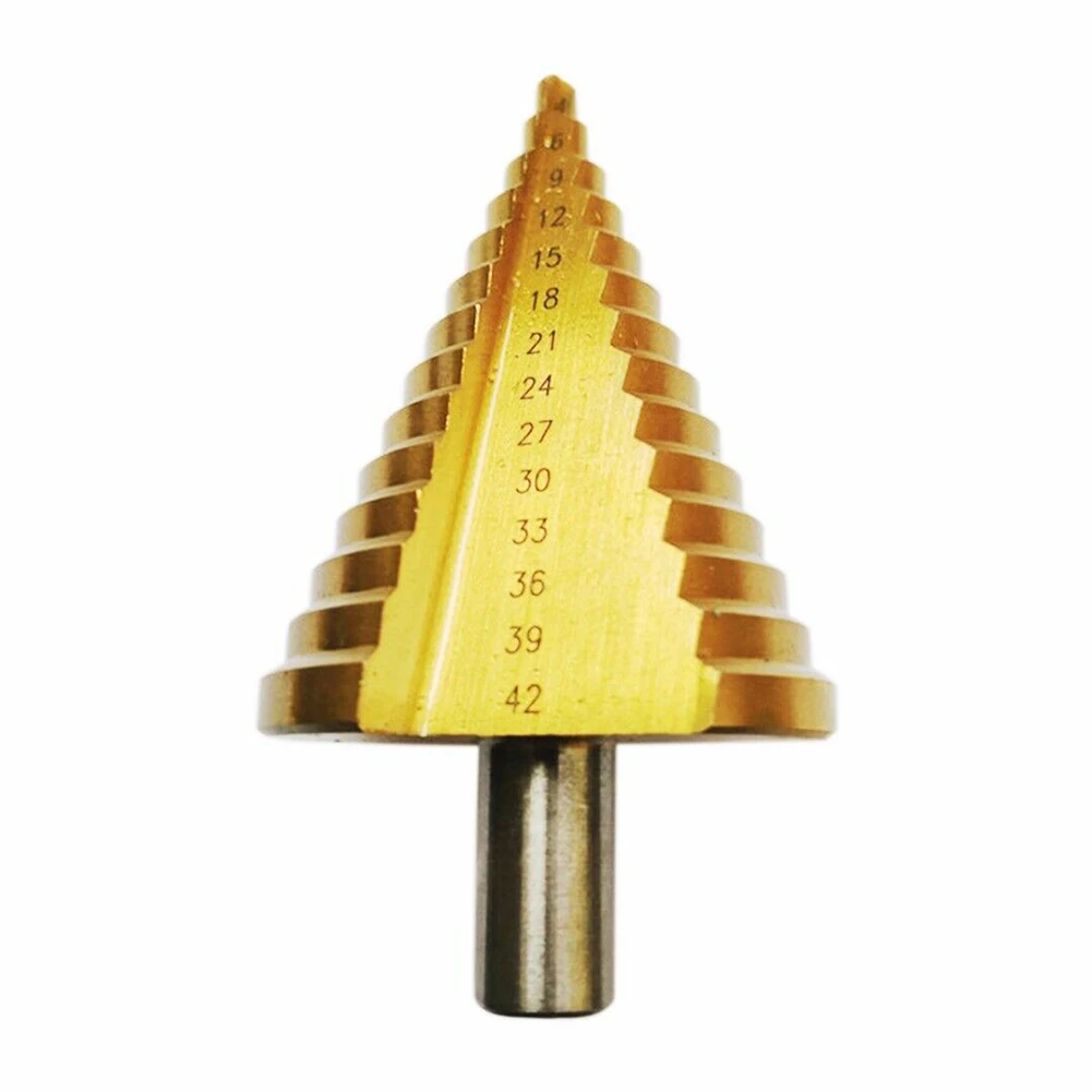 New Large HSS Steel Step Cone Drill Titanium Bit Set Hole Cutter 4-42mm For Metal Wooden