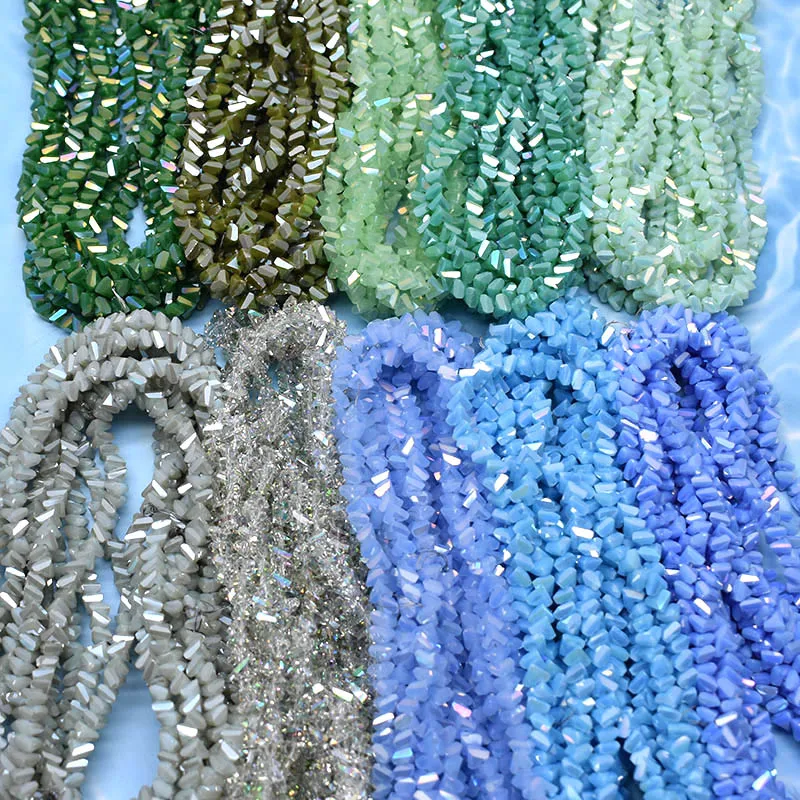 45 Color 6mm Triangle Crystal Beads approx 82pcs Charm Crystal Glass Loose Beads For Jewelry Making DIY Earring Necklace