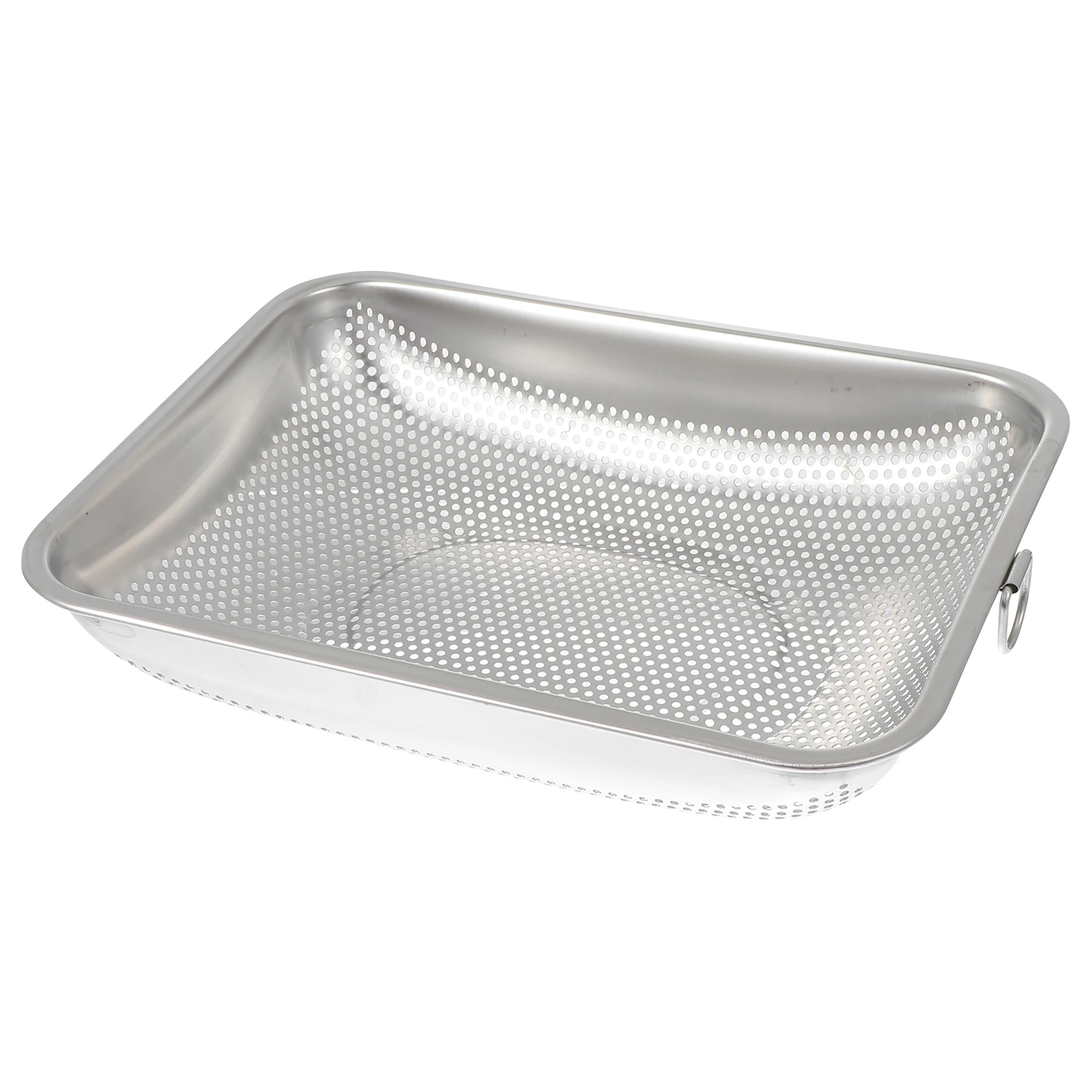 

1pc Stainless Steel Draining Basket Smooth Leakproof Design Strong Hardness For Rice Washing Fruit Cleaning Multipurpose Kitchen