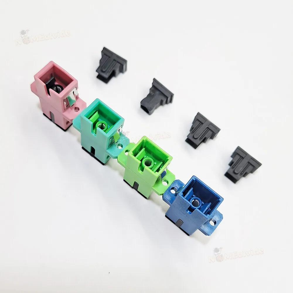 100pcs/lot SC SM Single-Mode Fiber Optic multicolour Connector Flange Coupler Adaptor Square Optical Adapter multicolour