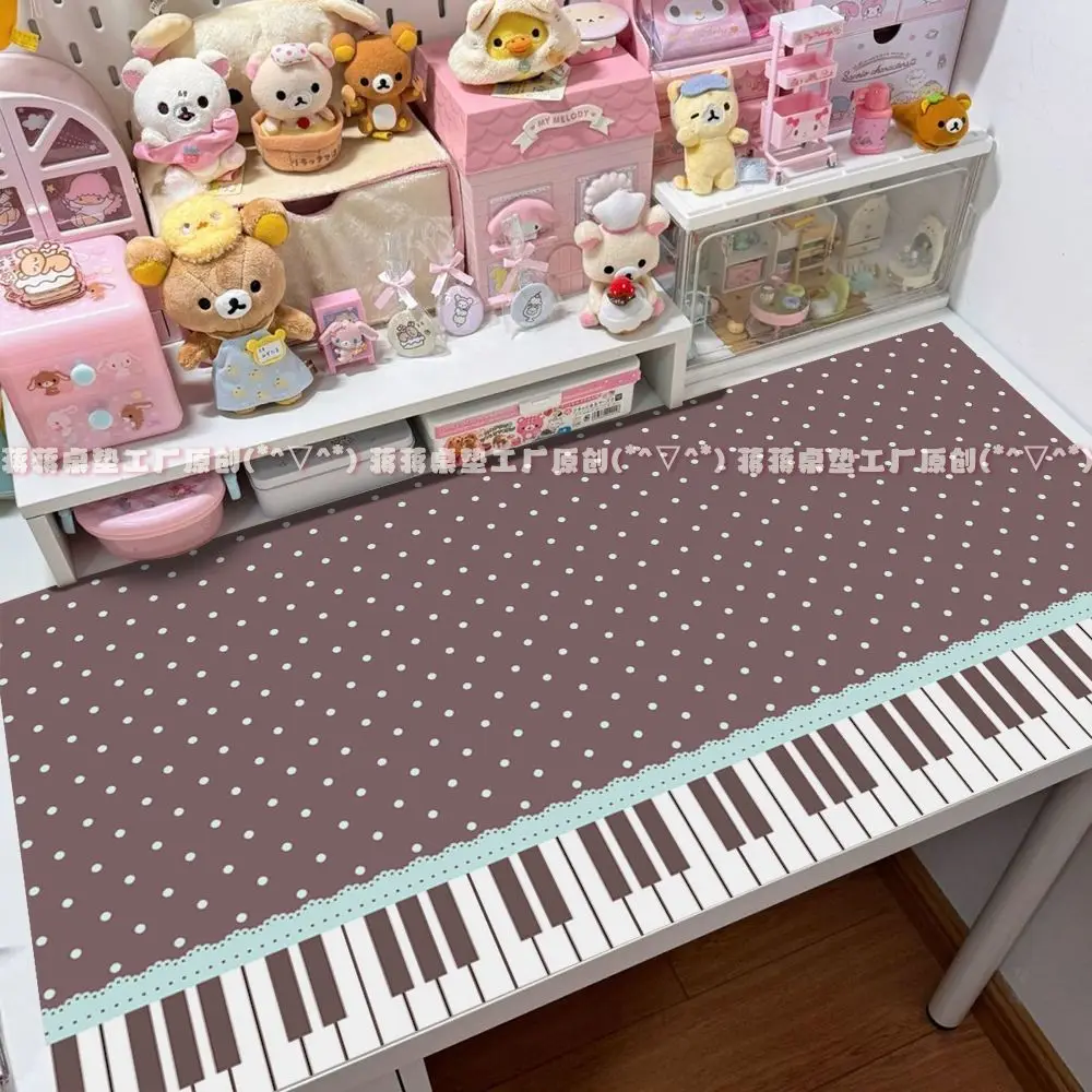 Piano Key Wave Point Leather Mouse Pad Non-Slip Waterproof Desk Mat Comfortable Office Gaming Mousepad Desk Mat for PC Laptop