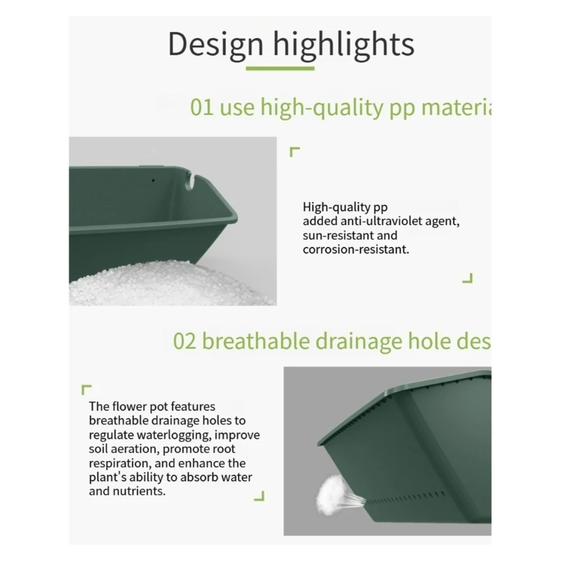 Plastic Wall Mounted Planter Shelf For Indoor Outdoor Plant Durable Storage Rack Space Saving Decorative Garden B03E