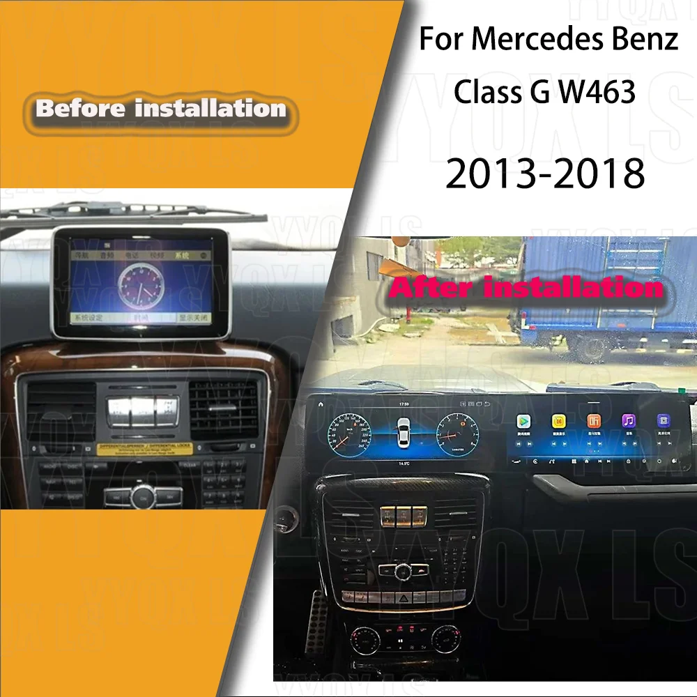 Radio Car Stereo For Mercedes-Benz G G-Class 2013~2018 Android 14 With Carplay Multimedia Screen GPS Navigation IPS Head Unit