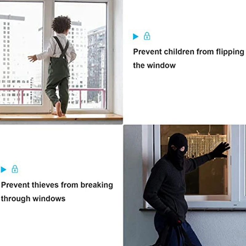 أفضل 2 قطعة مجموعة الفولاذ المقاوم للصدأ سبائك الألومنيوم نافذة قفل مكافحة سرقة قفل انزلاق الباب الطفل قفل مضاد للسرقة أسود