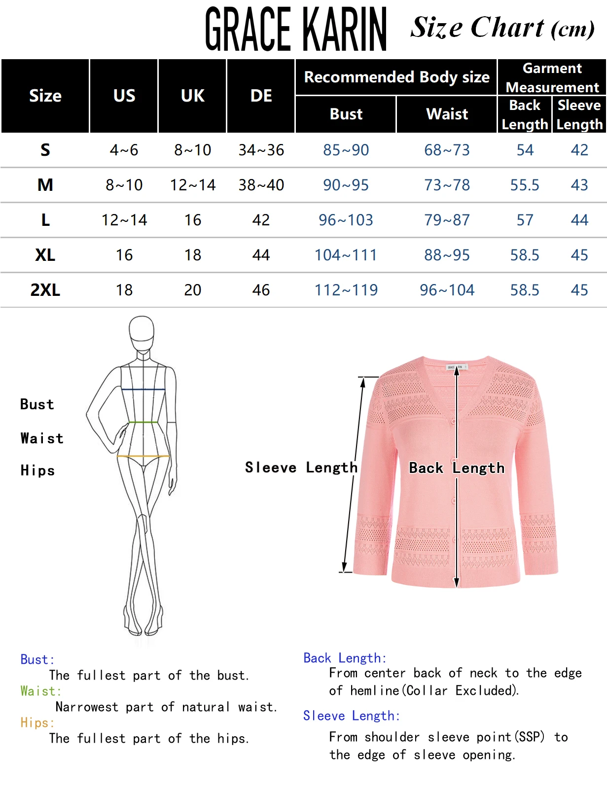 GK Women Basic Jackets Coats Hollowed-Out Cardigan Autumn New 3/4 Sleeve V-Neck Button-Up Sweater Knitwear Coat For Female