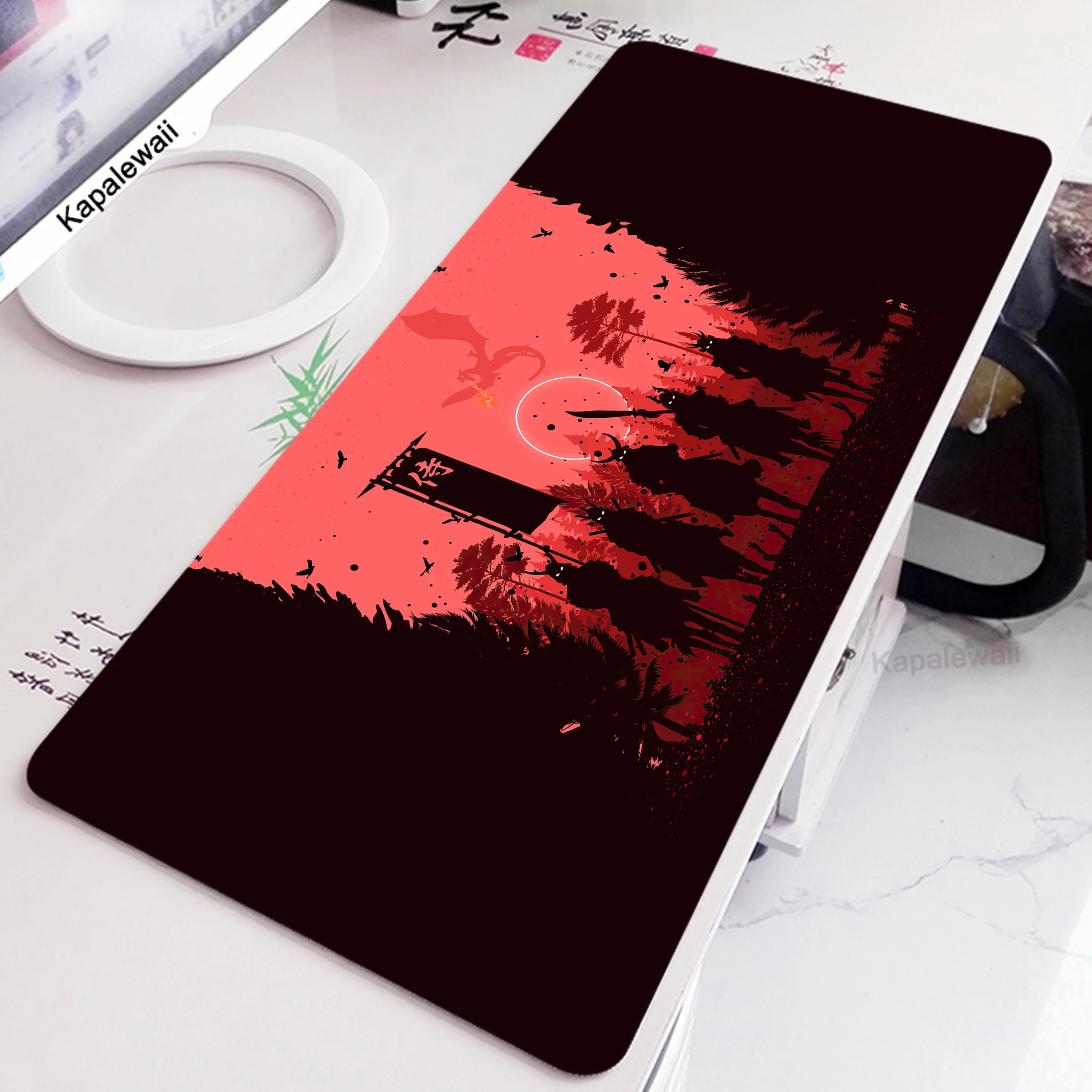 

Gaming Mouse Pad Japanese Samurai Mousepad XXXL Keyboard Pads Large Computer Gamer Mat Rubber Speed Mousepad Game Big Mouse Mats