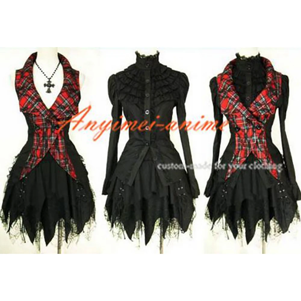 fondcosplay tripp Fashion Hiphop Gothic Lolita Punk Fashion Outfit shirt black skirt Cosplay Costume CD/TV[CK517]