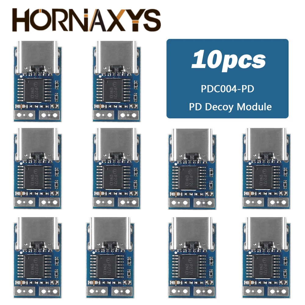 10pcs PDC004-PD 9V 12V 15V 20V PD decoy module Ip2721 PD23.0 to DC DC trigger extension cable QC4 charger