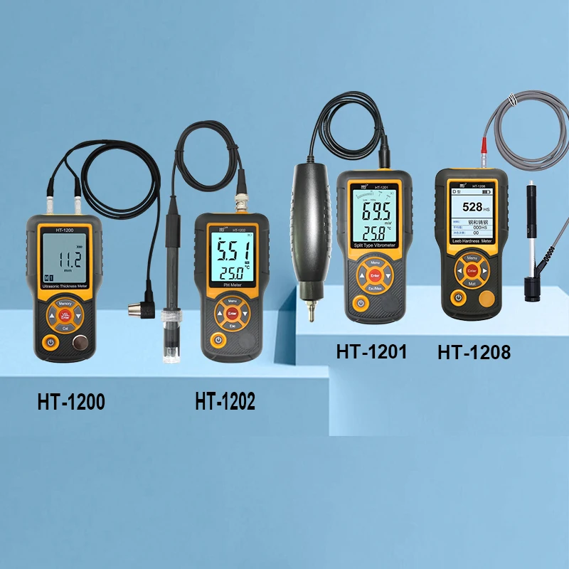 

HTI HT-1200/1201/1202/1208 Thickness Hardness PH Vibration Measuraging Meter Tools Instrumen for Industrial Testing Detector