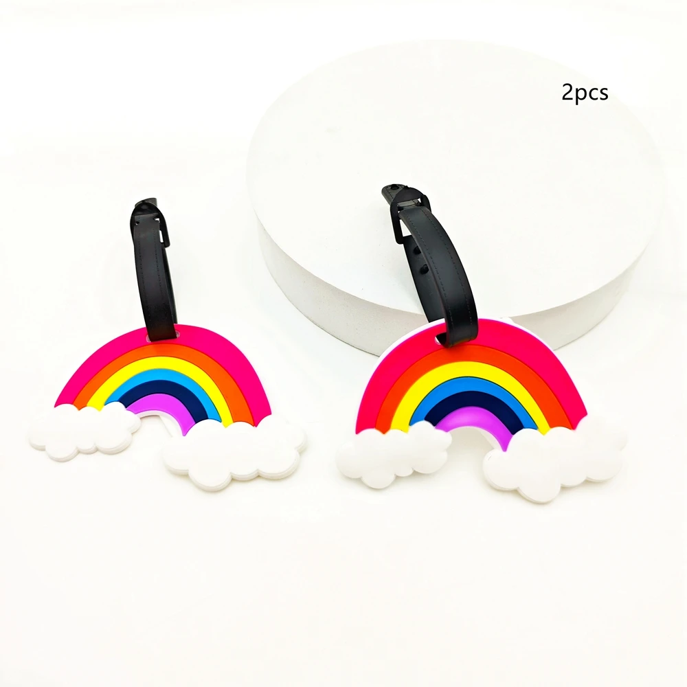 

2pcs Landscape Rainbow Luggage Tag Hanger Hanger Airport Luggage Anti Loss ID Tag Adult Essential Name Label for Travel and Busi