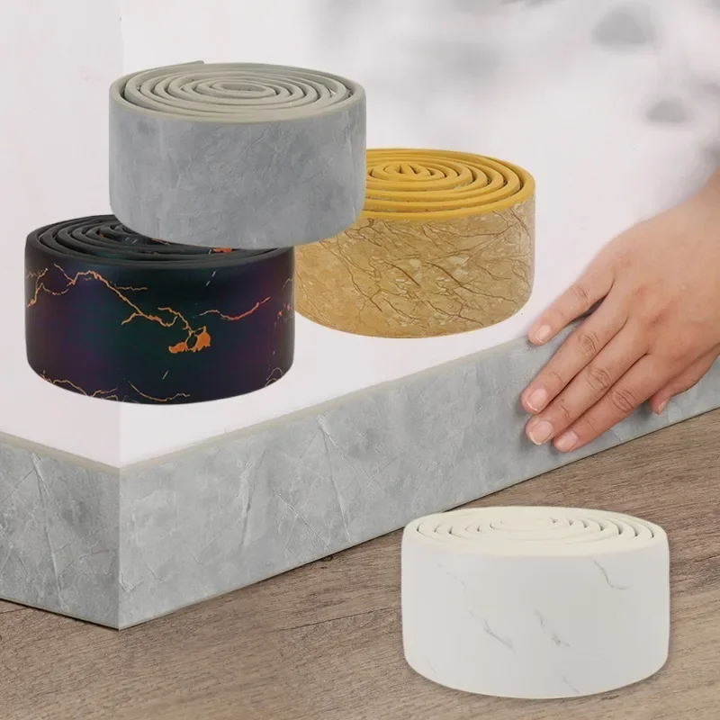 خط حافة ذاتي اللصق مقاوم للماء ، ملصق حائط مضاد للتصادم ، خطوط تشذيب ناعمة ثلاثية الأبعاد NBR ، ملصقات حدود غرفة النوم المنزلية