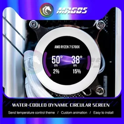 CPU AIO Cooler Monitor Display IPS 2.1 Inch 480X480 Support Gif/Video/Aida 64 Control 120 240 360 CPU Water Cooling MOD Part