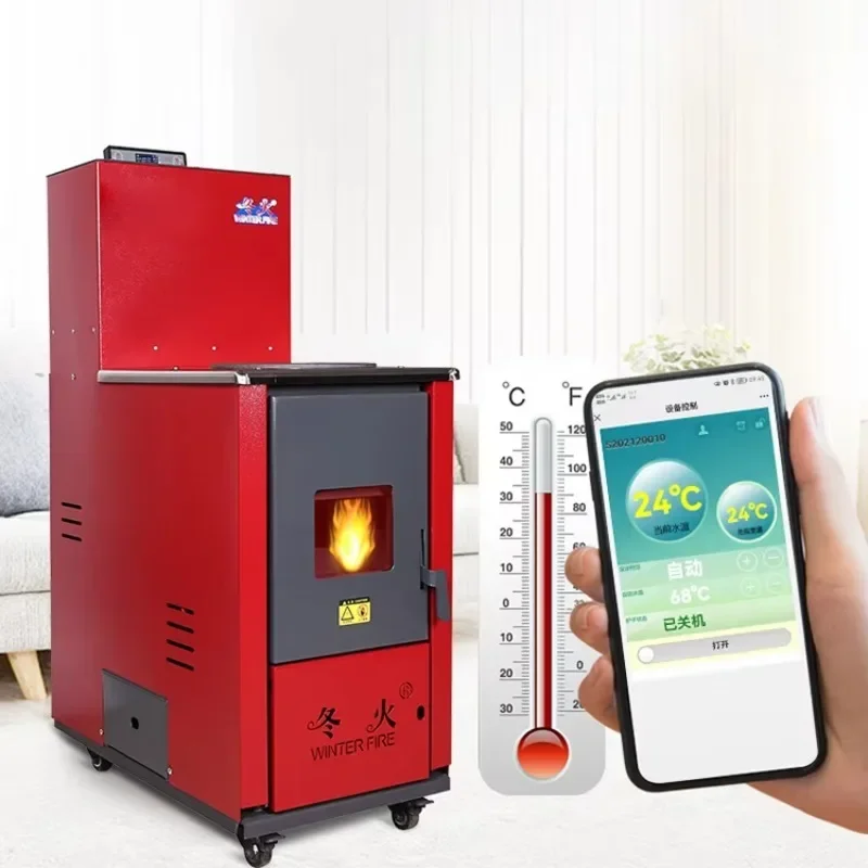 

【Factory】Real Fire Burning Home-biomass-boiler-price Control Panel Pellet Stove Indoor Fireplace Freestanding Stove