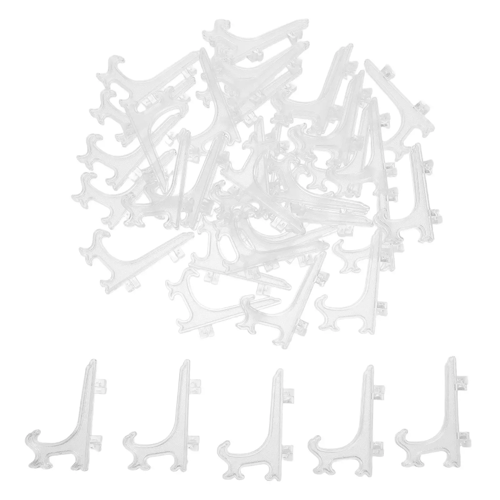 40Pcs Plastic Plate Easel Stand Clear Foldable Display Holder for Plates Pictures Albums Collectibles Desktop Display Rack