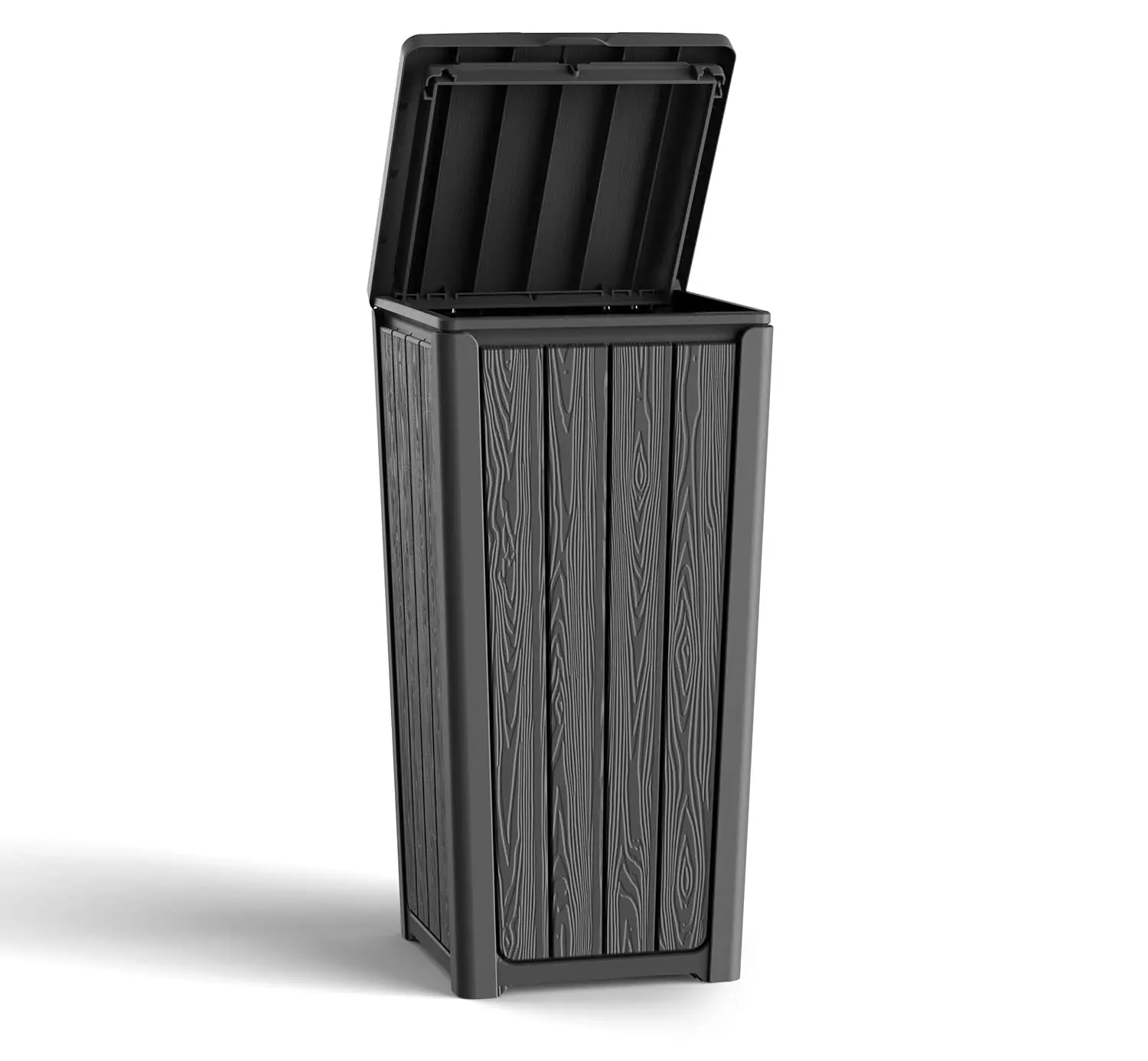 

Уличный мусорный бак на 38 галлонов с крышкой, водонепроницаемый, из солнцезащитной смолы, для патио, кухни, террасы, двора