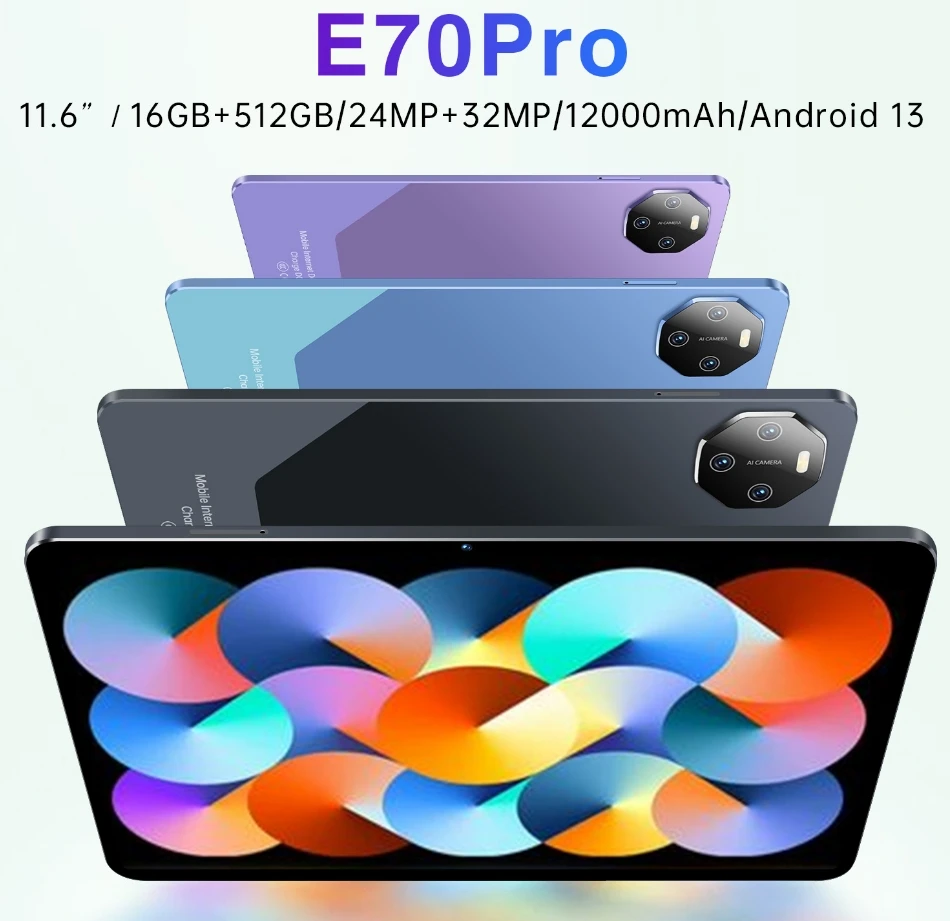 

E70Pro Intelligent Tablet 10.1-Inch 16Gb+512Gb Large Memory HD Large Screen Tablet for Watching Tv and Playing Games