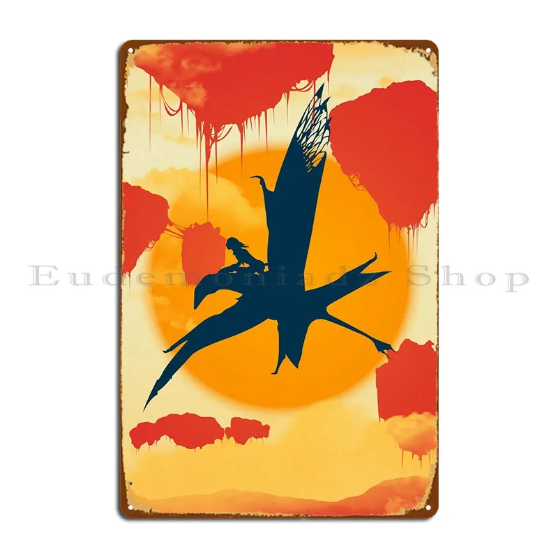 

Pterodactyl Rider Metal Plaque Character Classic Party Plates Create Poster Tin Sign Poster