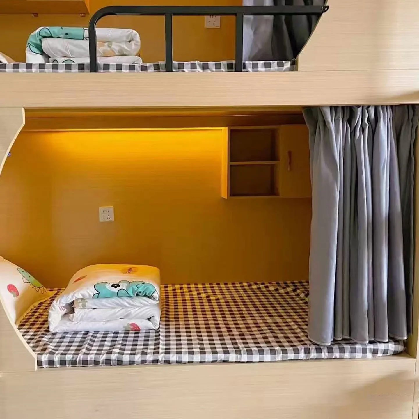 Dormitory, Upper and Lower Bunk, Attached Track, Bed Mantle, No Punching, Cabinet Bed, Space Capsule, Bed Curtain Cloth