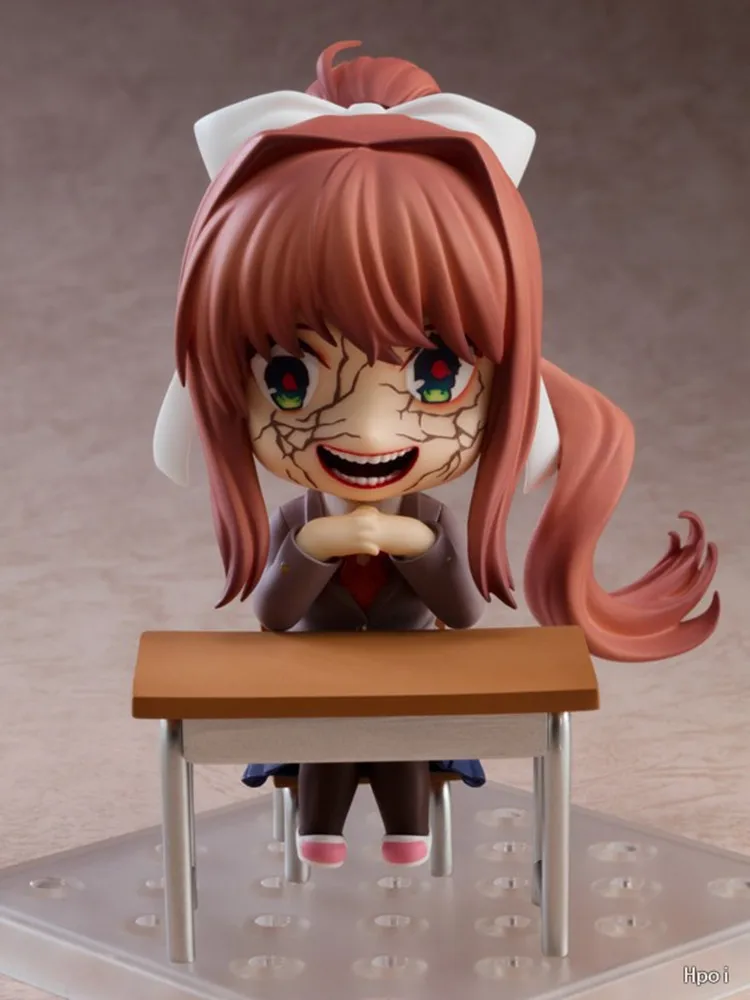 Doki Literature Club Figure Monika 1817, figura de Anime, versión Q, lindo juguete de niña, decoración de Pvc, habitación de muñecas, regalos de cumpleaños, 10cm