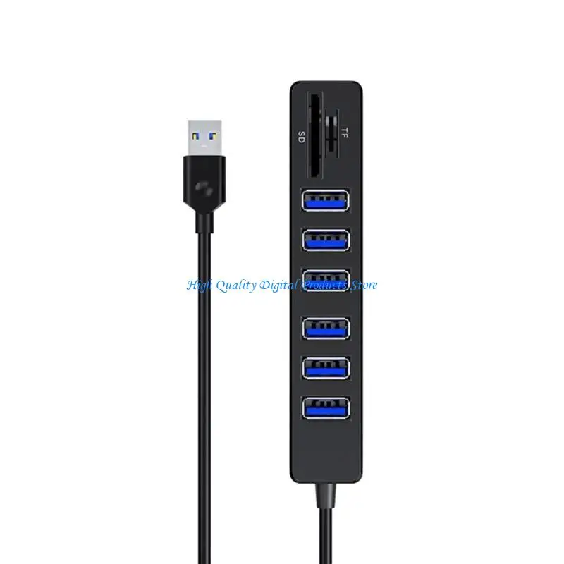 U2JE 8 PORT USB 2.0 Hub e Card Reader para compartilhamento rápido arquivos para teclado laptop para PC