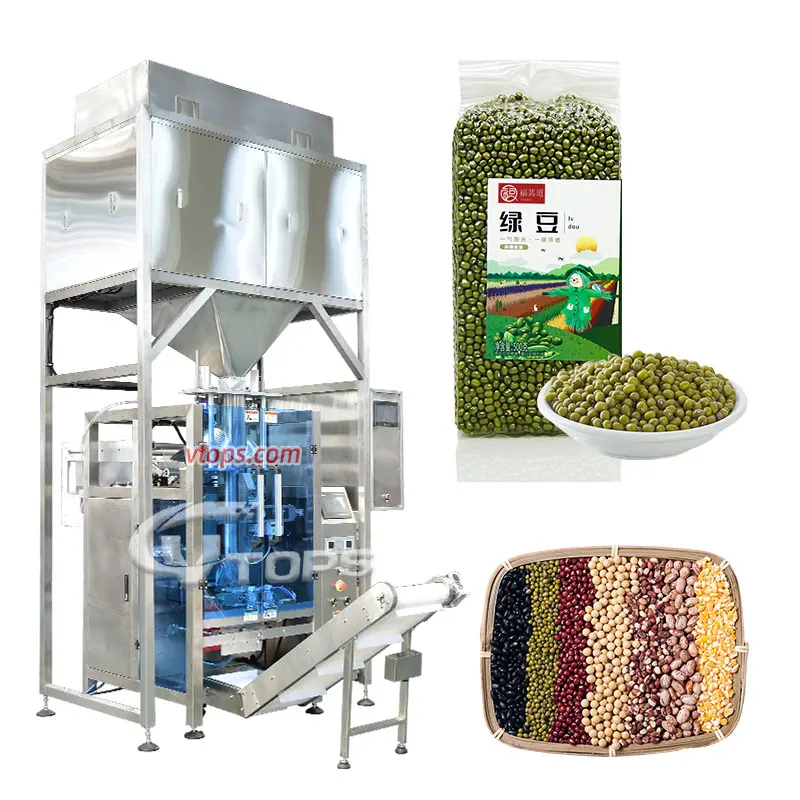 Vffs Frozen Food Filler Packing Dosing Machine Cocoa Bean Banana Chip Pouch Bag Vibratory Filling Packing Sealing Machine