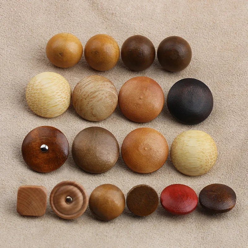 Bouton rond en bois naturel avec base en métal, boutons pour projets de couture, accessoires de couture, vente en gros, 50 pièces