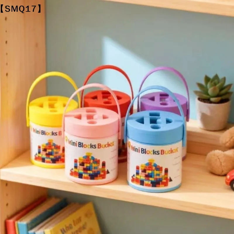 Dollhouse Mini Building Block Bucket Model Tiny Colorful Bricks Toy Set For Dolls House Scene Layout Decor Simulation Accessory