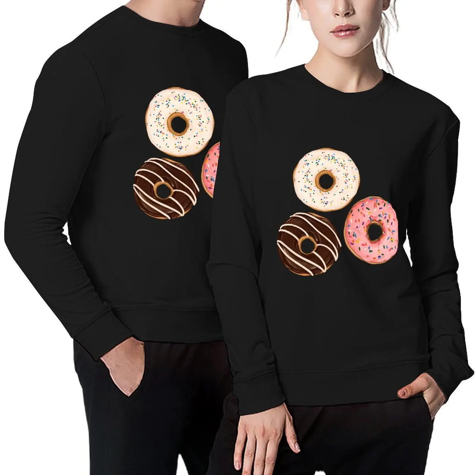 

Assorted Donuts - Chocolate Glaze, Strawberry Sprinkle, Vanilla Funfetti Pullover men's coat men's sweatshirts