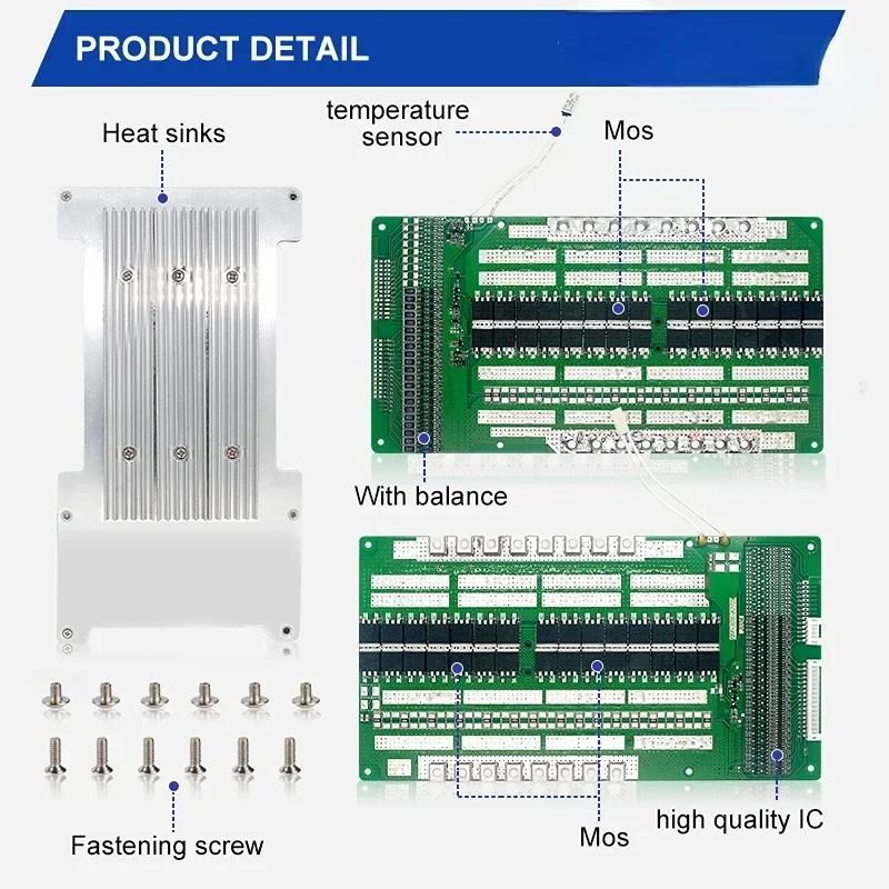 Manufacture 200A 250A 300A 12v 24v 48v 60v 72v 96v 4s 6s 8s 13s 14s 15s 16s 24s 30s Lifepo4 Smart Bms For Lithium Battery