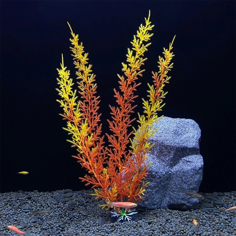 ตกแต่งตู้ปลาพืชน้ำประดิษฐ์หญ้าน้ำประดิษฐ์สำหรับ FishTank Drop Ship
