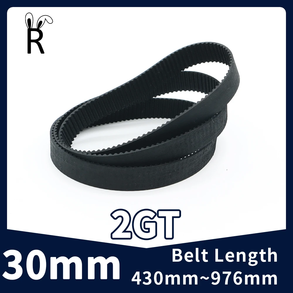 Belt Width 30mm 2GT Synchronous Timing Belt GT2 Rubber Closed 2M For 3D Printer Part Length 430mm~976mm Synchronous Toothed Belt