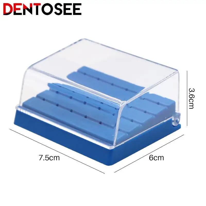 24 Holes Plastic Dental Bur Holder Disinfection Carbide Burs Block Drills Case Box Blue/white/yellow for Dentist Lab Equipment