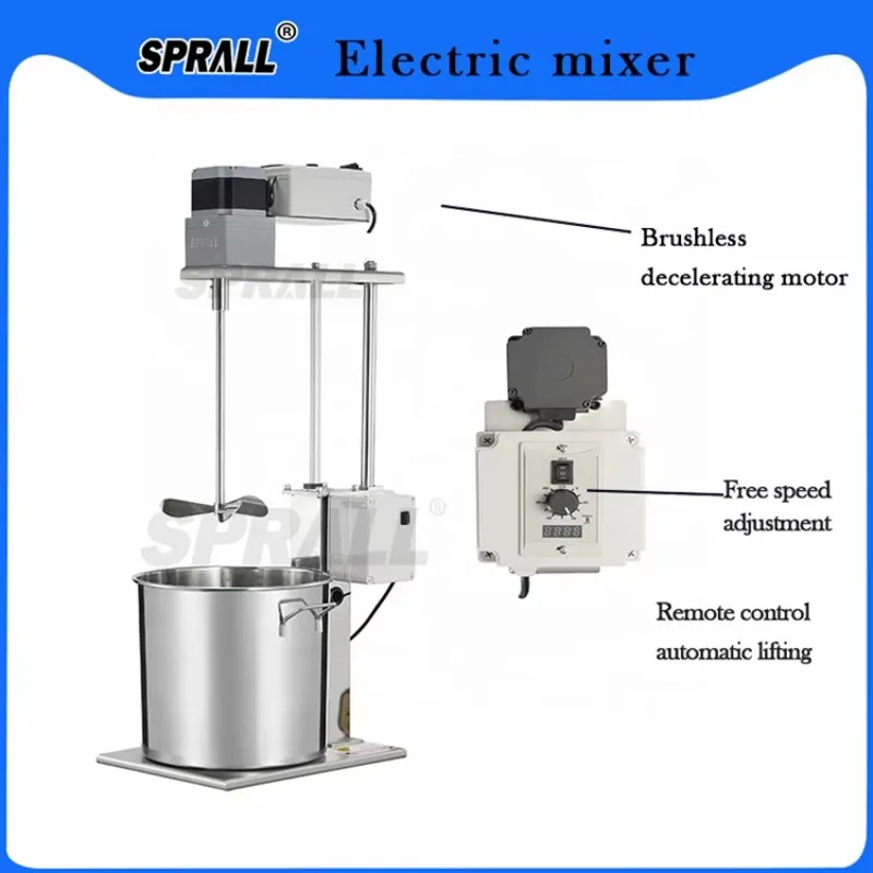 SPRALL Electric Lift Chemical Glue Food Paint Shampoo Mixers Machine Agitator Liquid Mixer Blender Machine With Stainless Steel