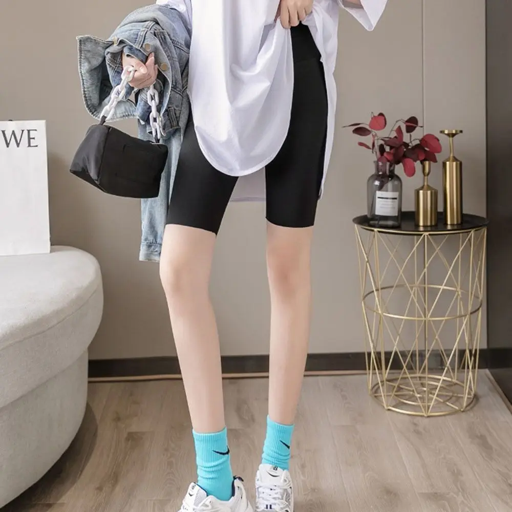 Slim Thin Safety Pants Hips Lifting High-waisted Middle Leggings Soft Tummy Control Skinny Pants Outdoor