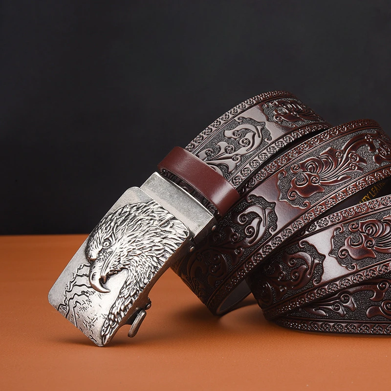 2025 ใหม่! เข็มขัดหัวเข็มขัดอัตโนมัติของผู้ชายอินเทรนด์การออกแบบที่ครอบงําการแกะสลักส่วนบุคคลเหมาะสําหรับกางเกงยีนส์ลําลอง