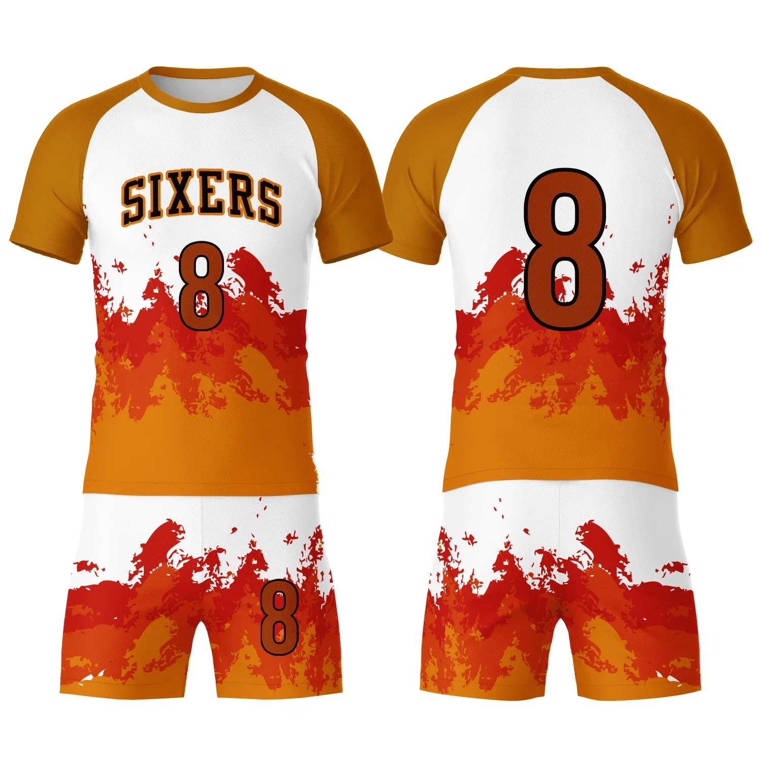 

2024 New Kids Sports Mesh Suit Two-Piece Short-Sleeved + Shorts Boy Summer Fashion Jersey 3d Printed T-Shirt Suit Child Clothes
