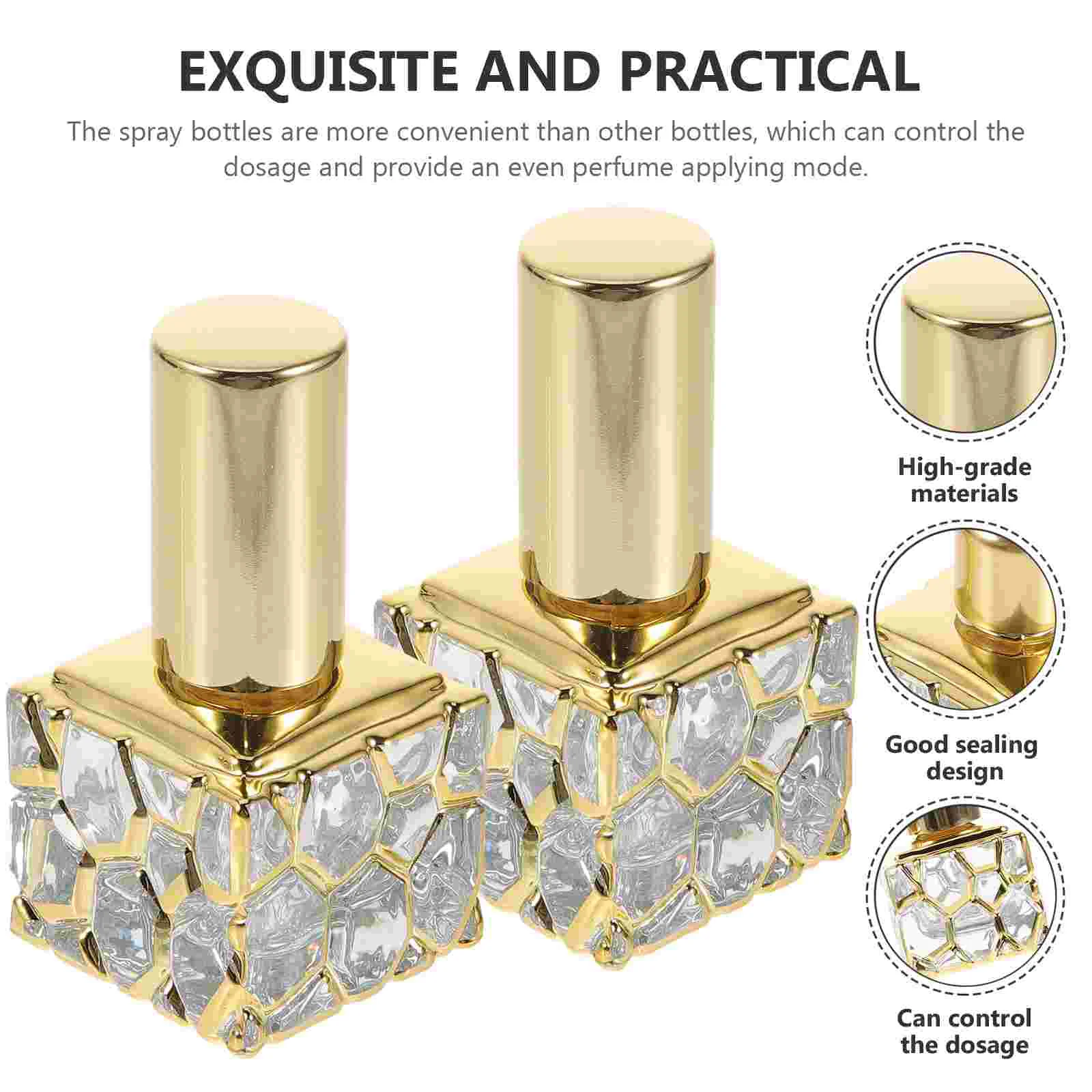 2 Pcs Refill Perfume Bottle Travel Perfumes Fancy Sprayers Glass Sample Bottles Refillable