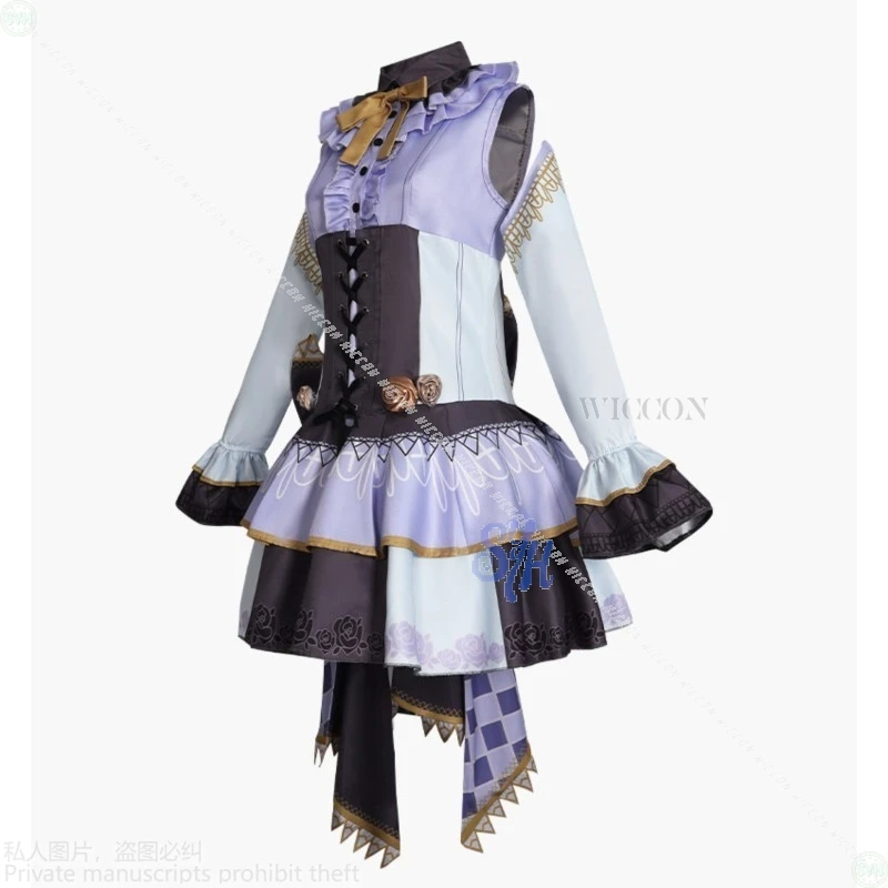 Yoisaki Kanade تأثيري أنيمي لعبة مشروع Sekai دمية أنماط زي القوطية لوليتا الكلاسيكية خمر فستان الدانتيل شعر مستعار حفلة الهالوين #5