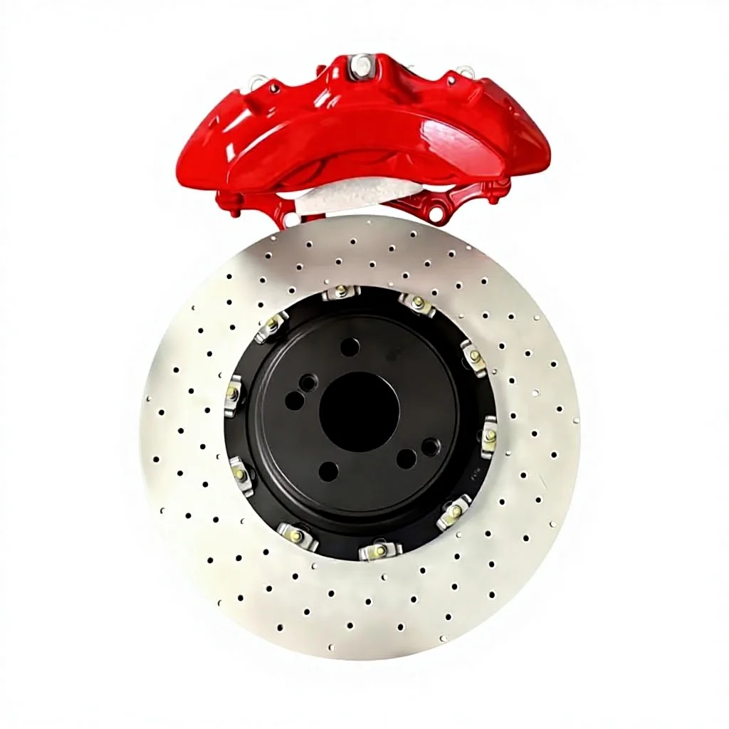 New Red Forged Brake Kit Front 6 Piston Caliper Rear 1 Piston Caliper 355-380-405mm Drilled Slotted Discs for X1 Universal Fit